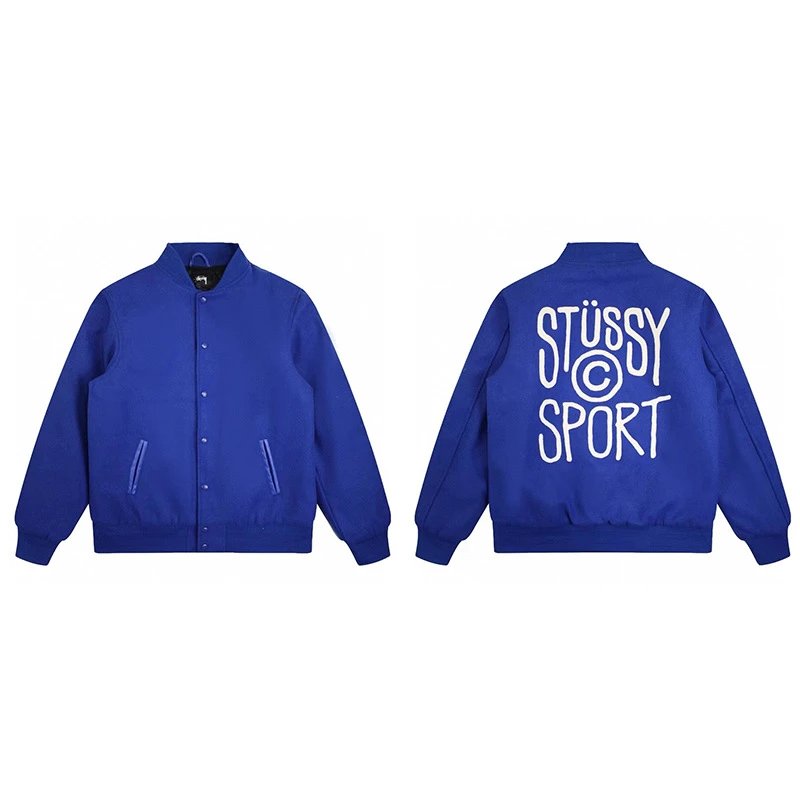 Stüssy Jackets Patchwork varsity bomber jacket — 807 blue
