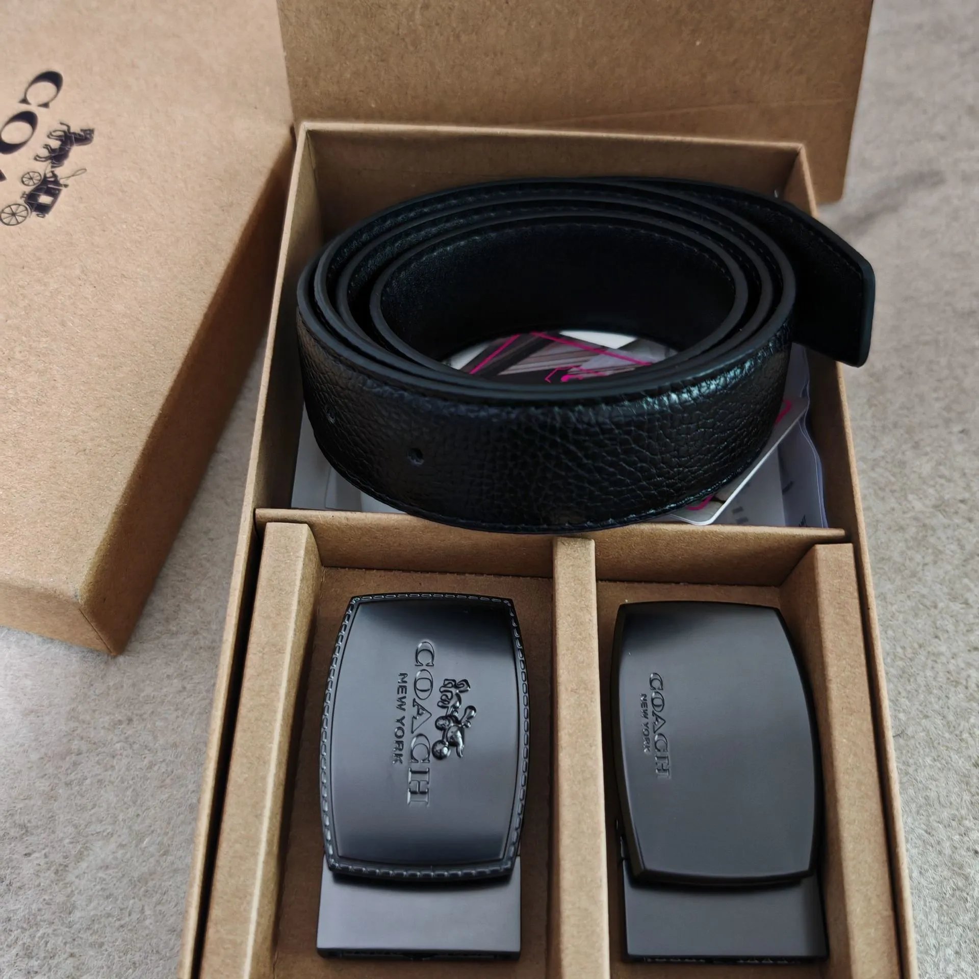 Lychee Pattern Gift Box Set Letter Buckle + Carriage Buckle