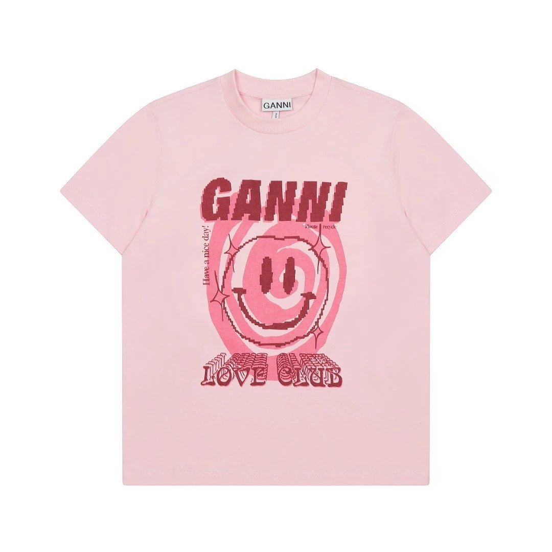 GANNI T-Shirts Graphic Print Short-Sleeve T-Shirt — 39