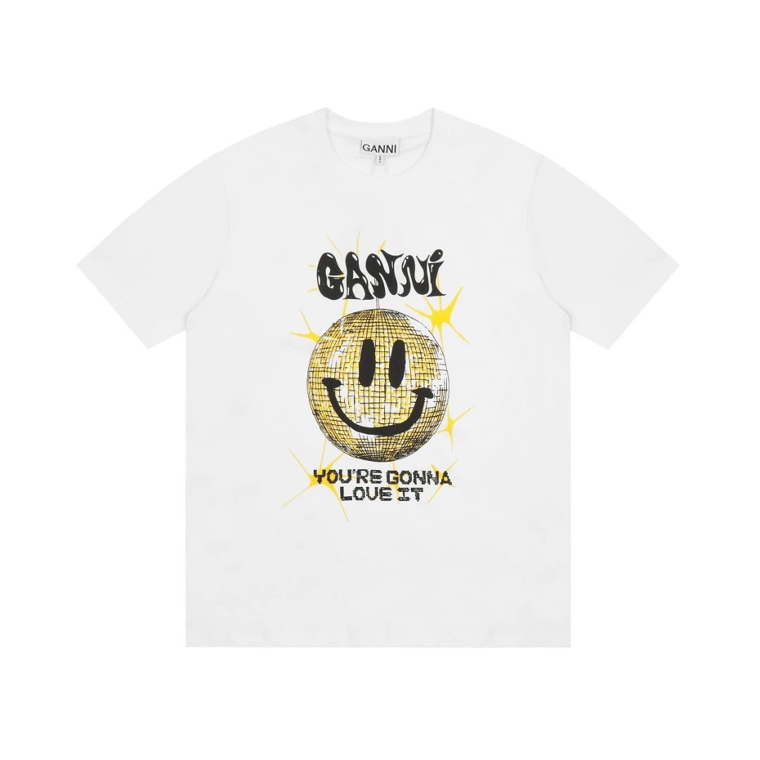 GANNI T-Shirts Graphic Print Short-Sleeve T-Shirt — 20