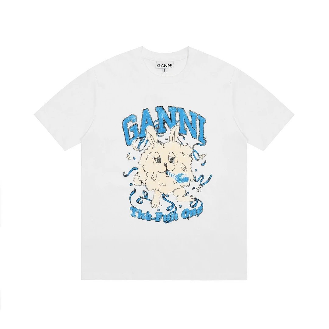 GANNI T-Shirts Graphic Print Short-Sleeve T-Shirt — 12