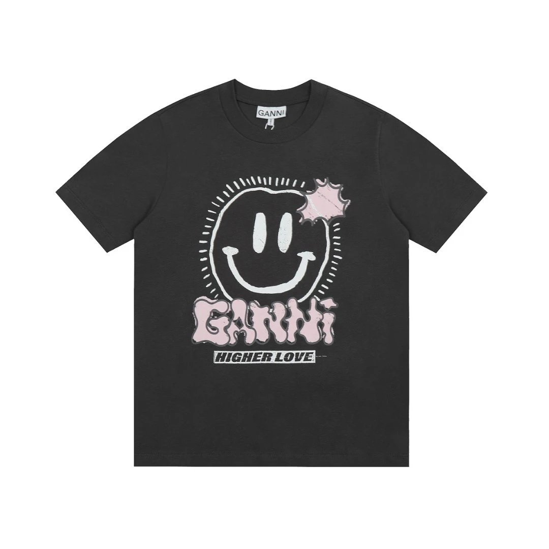 GANNI T-Shirts Graphic Print Short-Sleeve T-Shirt — 8