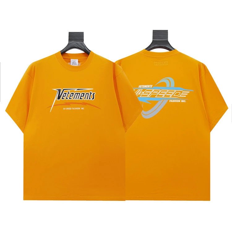 Vetements T-Shirts Graphic Logo Print — 8004 Orange