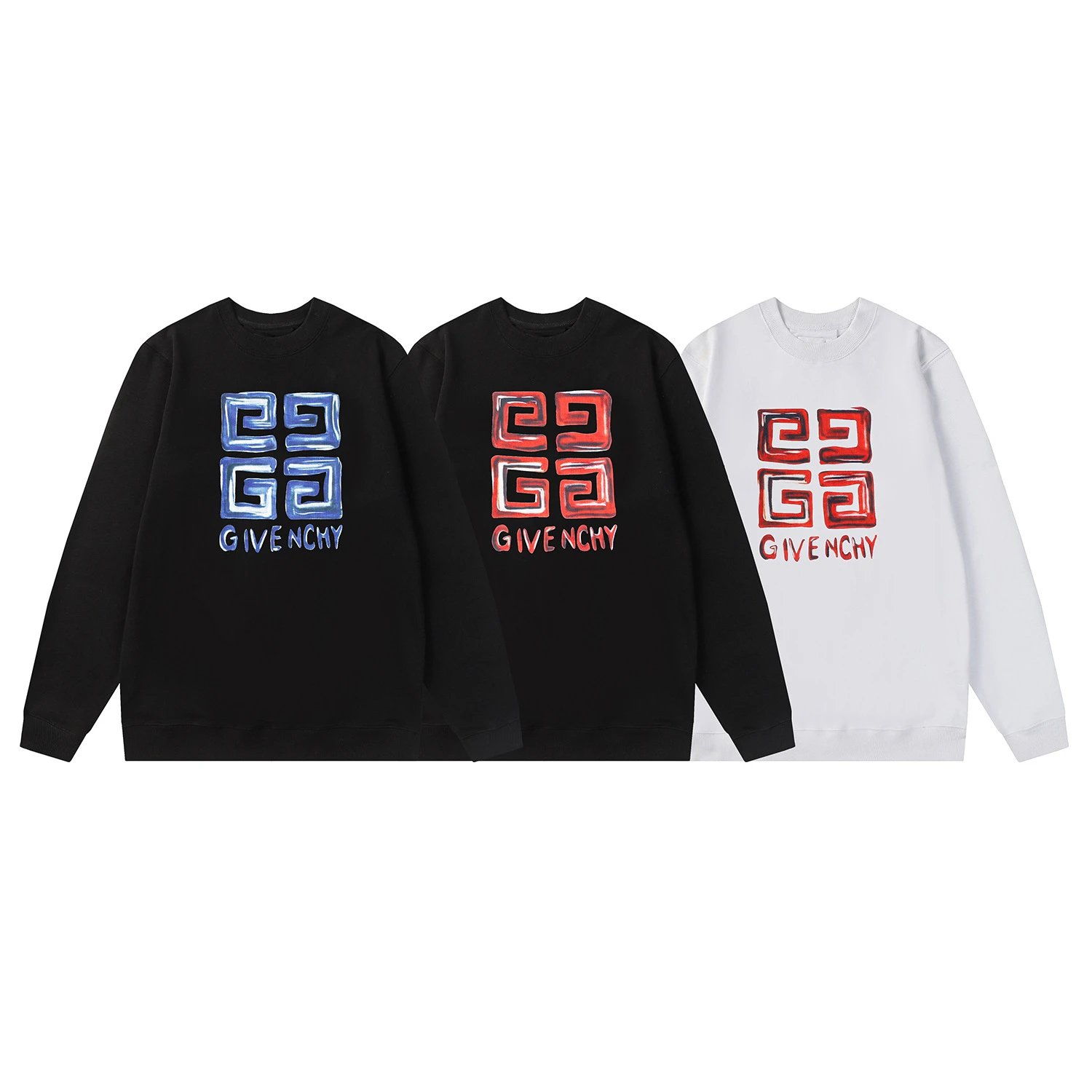 Givenchy Logo Print Green 4G Locks Sweatshirt White Hoodie - 9