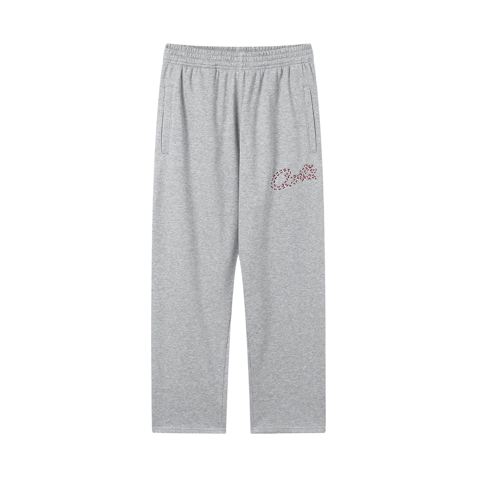 Corteiz Hoodies & Sweatshirts Zip-up hooded sweatshirt with embroidered chest emblem — 508 gray trousers