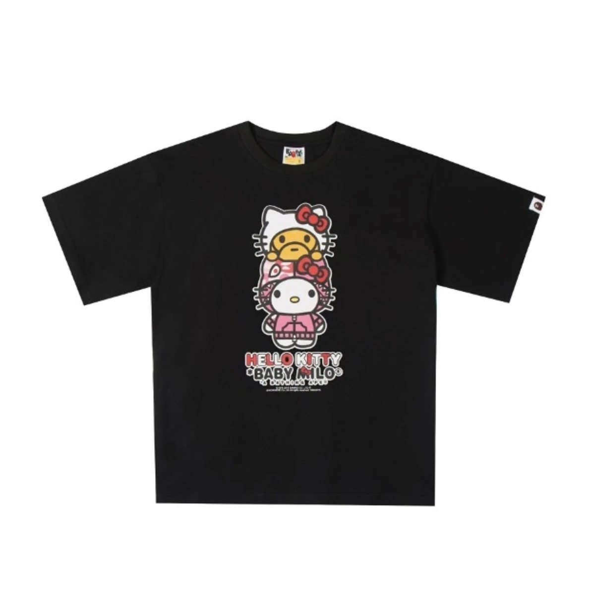 A Bathing Ape T-Shirts Baby Milo Sanrio Character Graphic — Black powder