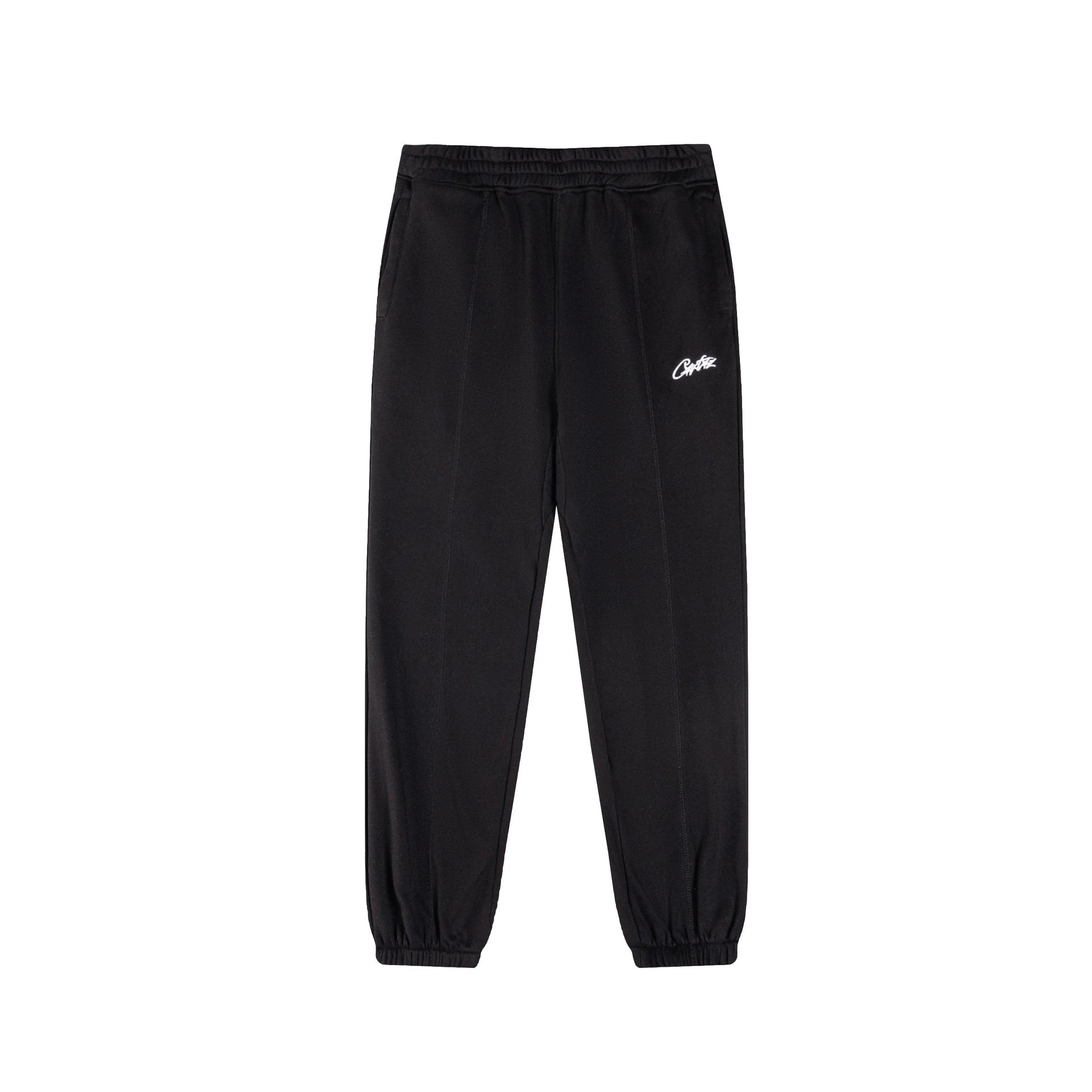 Corteiz Hoodies & Sweatshirts Zip-up hooded sweatshirt with embroidered chest emblem — 518 Black trousers