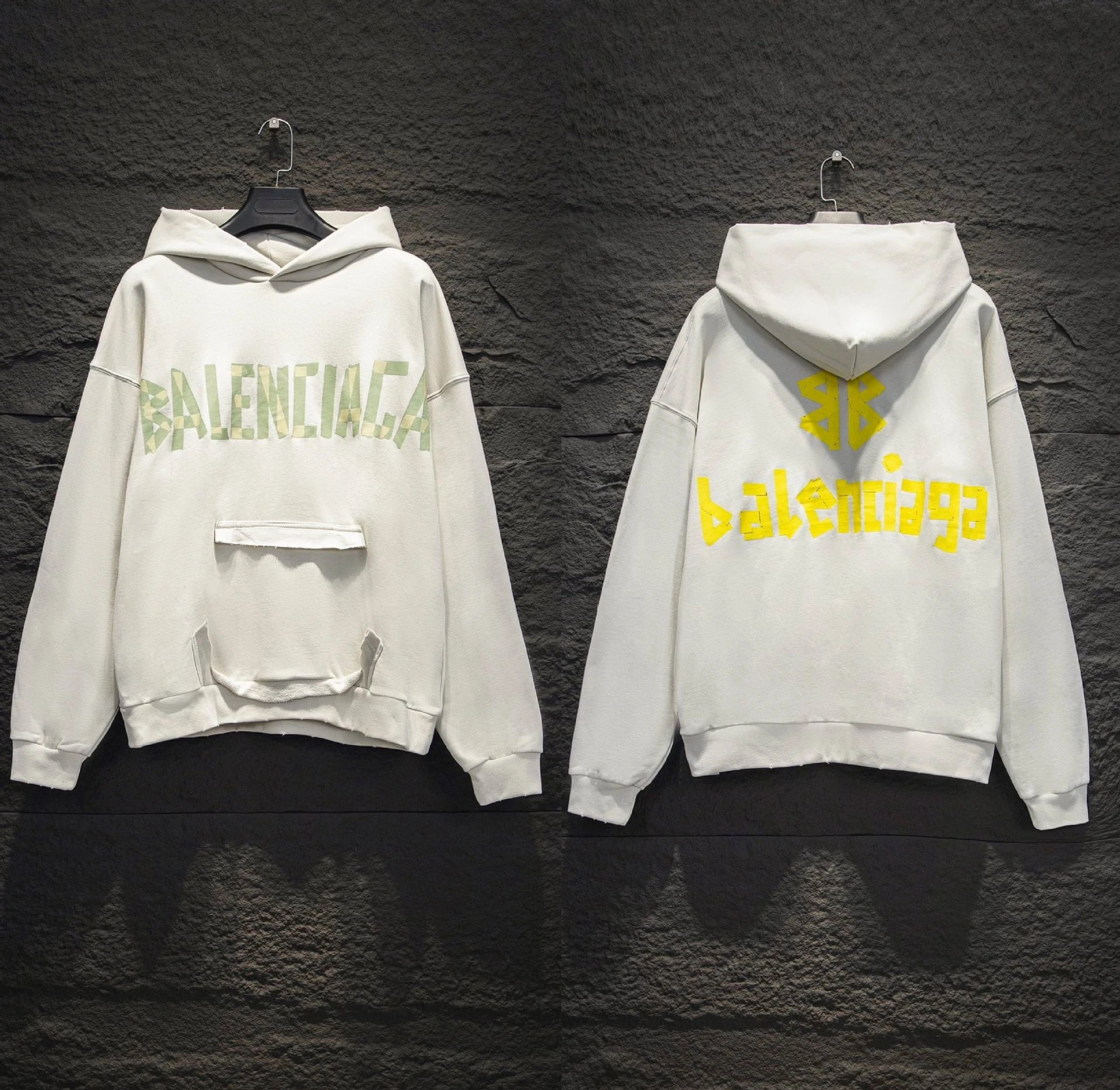 Unbranded Hoodies & Sweatshirts Oversized Letter-Graphic Pullover Hoodie — Gray-white 5104