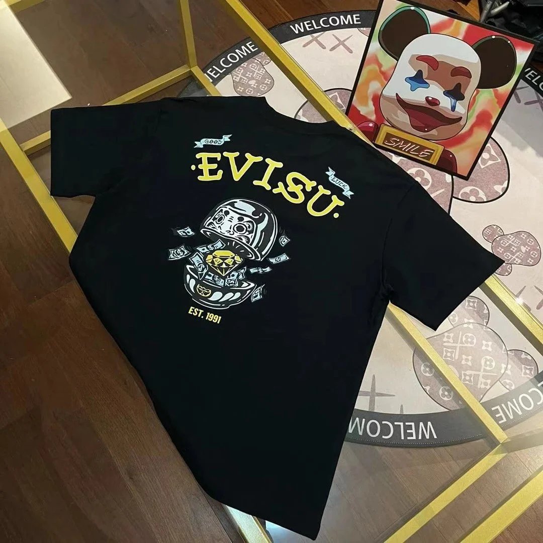 Evisu T-Shirts Short-Sleeve Seagull Logo Print T-Shirt — 34