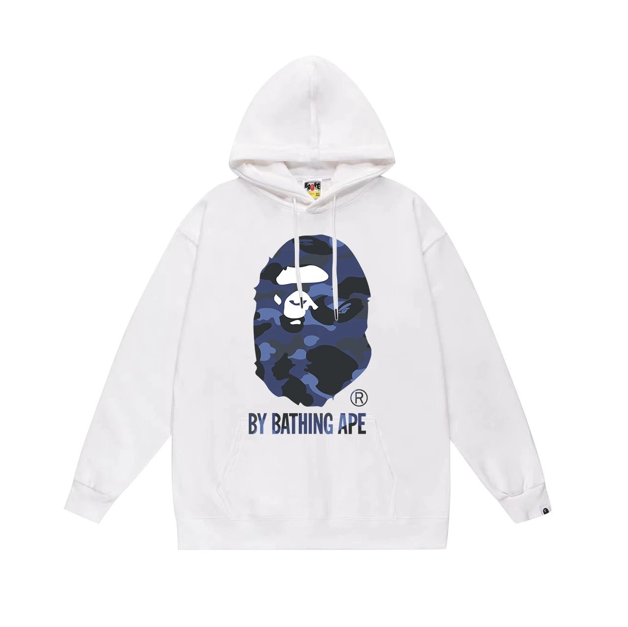 BAPE Hoodies & Sweatshirts Graphic Pullover Hoodie — 645 White and blue