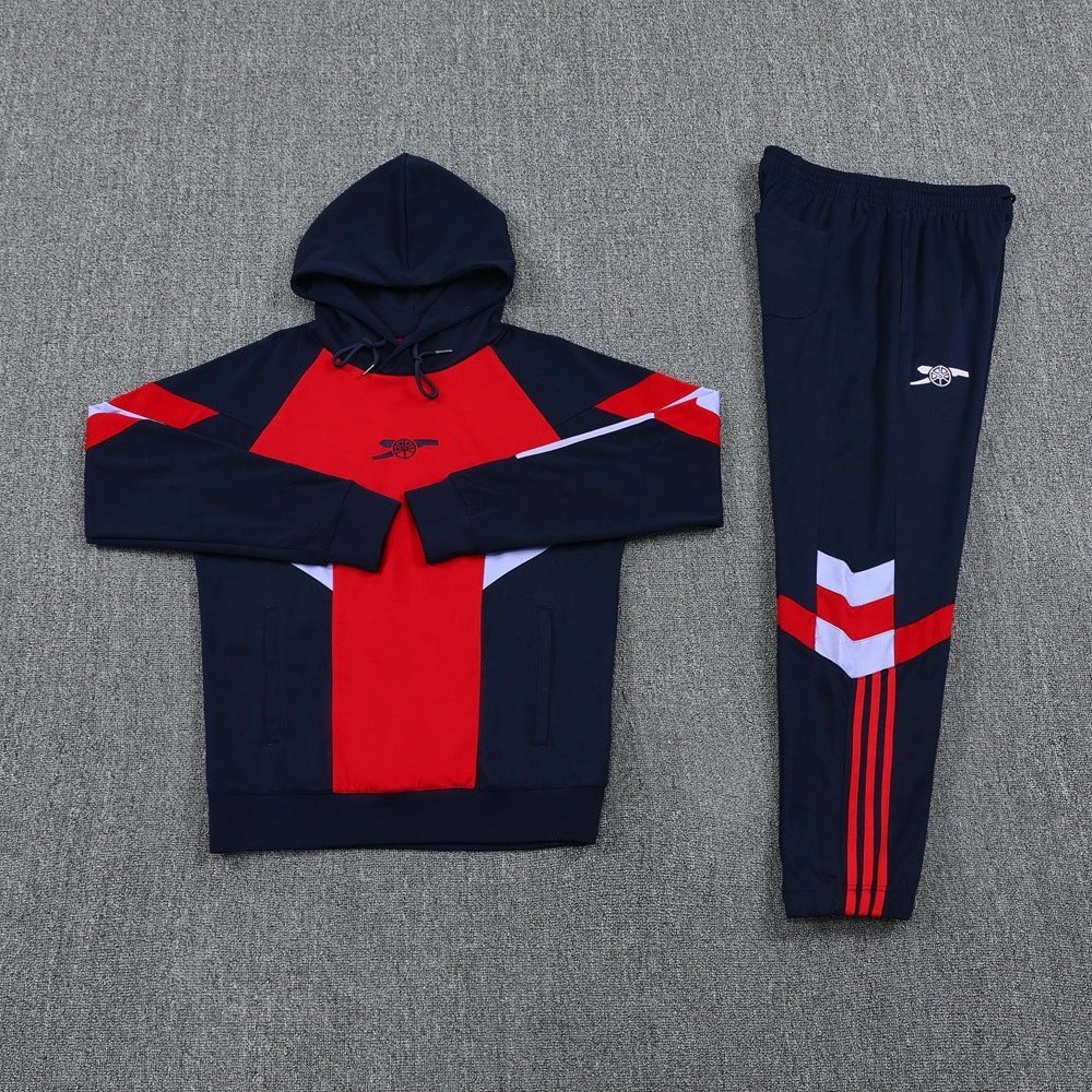 Arsenal Tracksuits Football club hooded tracksuit with jogger pants — 24 Arsenal red