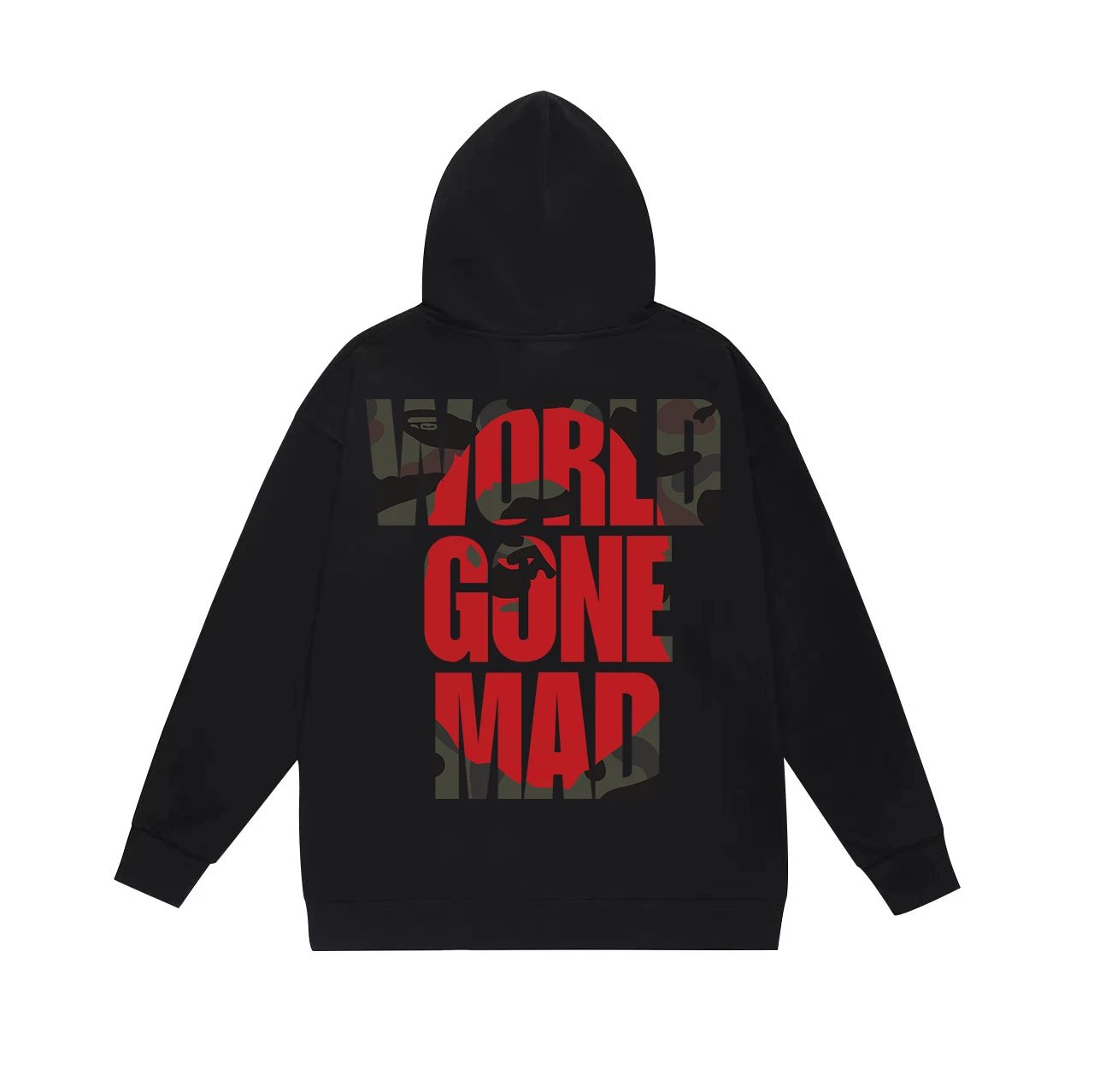 A Bathing Ape Hoodies & Sweatshirts Camo Head Graphic Pullover Hoodie — 652 black