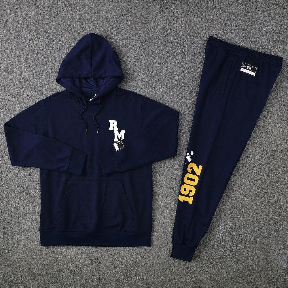 Arsenal Tracksuits Football club hooded tracksuit with jogger pants — 25 Real Madrid blue