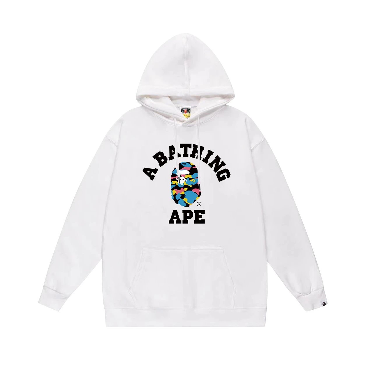 A Bathing Ape Hoodies & Sweatshirts Camo Head Graphic Pullover Hoodie — 656 White