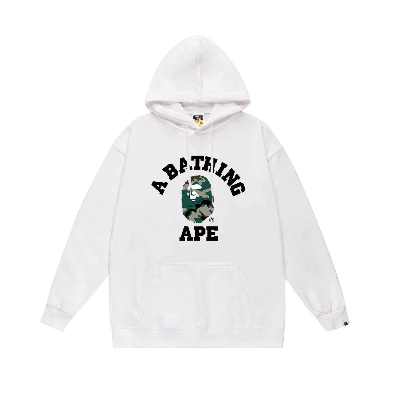 A Bathing Ape Hoodies & Sweatshirts Camo Head Graphic Pullover Hoodie — 658 white