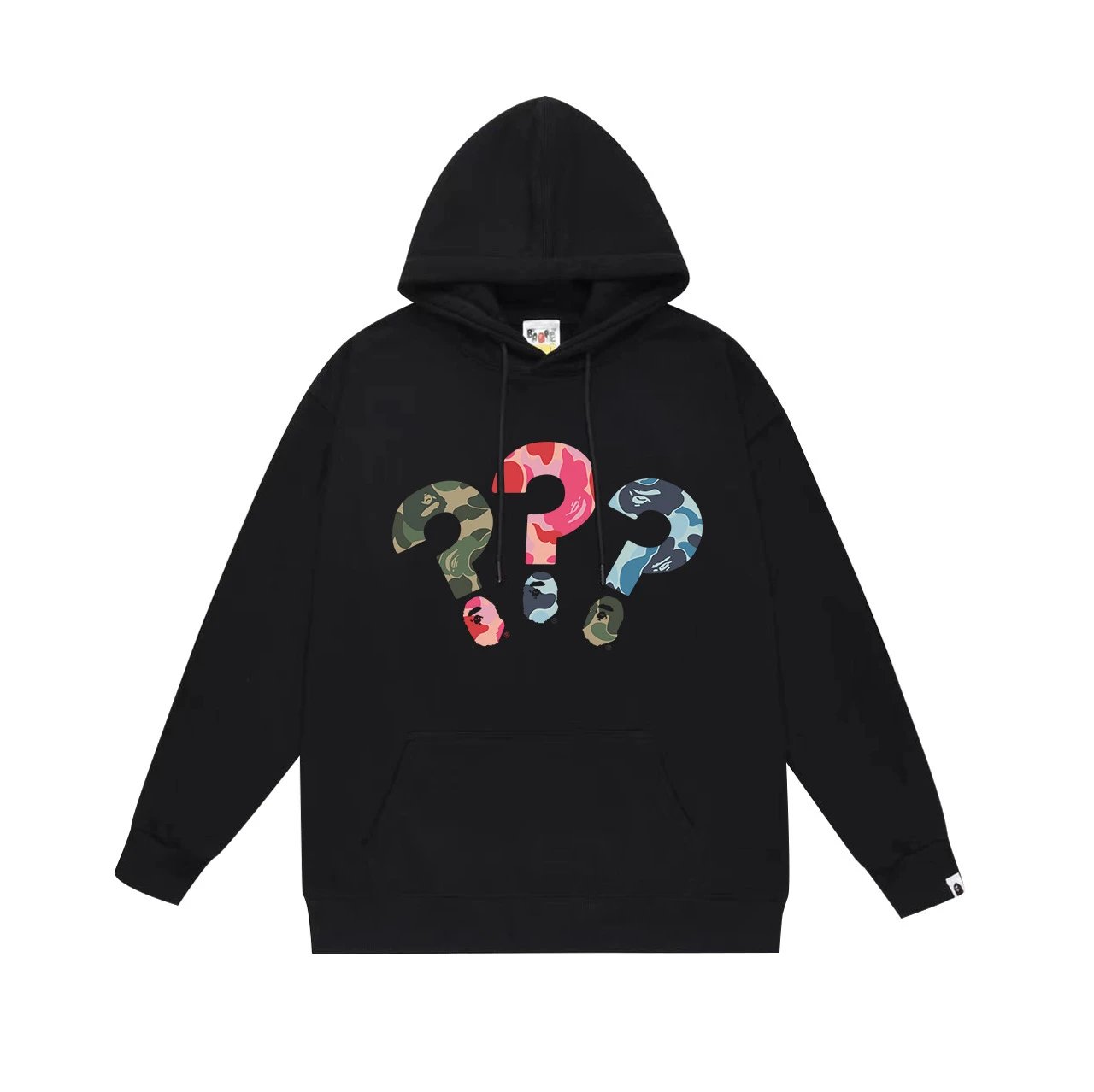 A Bathing Ape Hoodies & Sweatshirts Camo Head Graphic Pullover Hoodie — 664 black