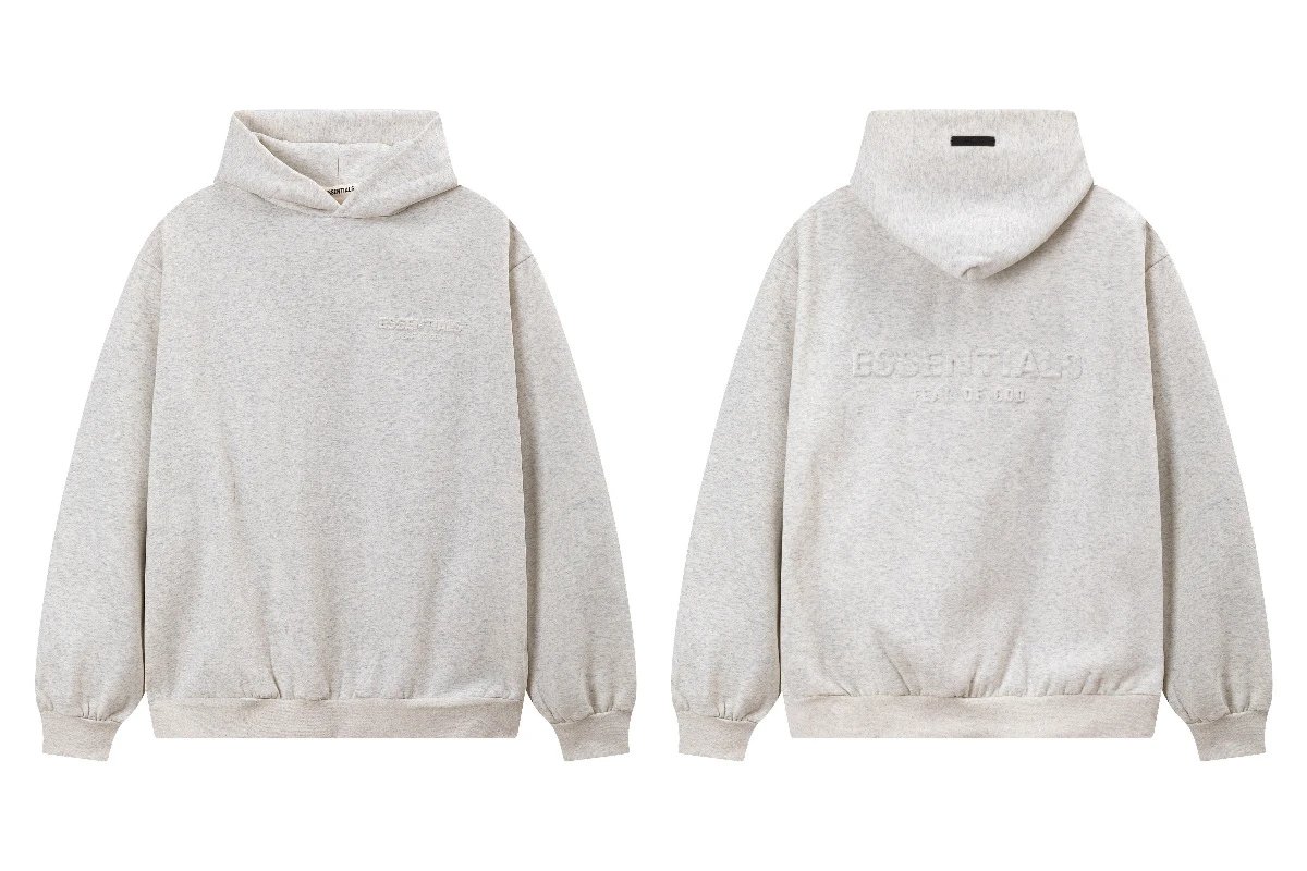 Fear of God ESSENTIALS Hoodies & Sweatshirts Logo Pullover Hoodie — 2266 Oatmeal