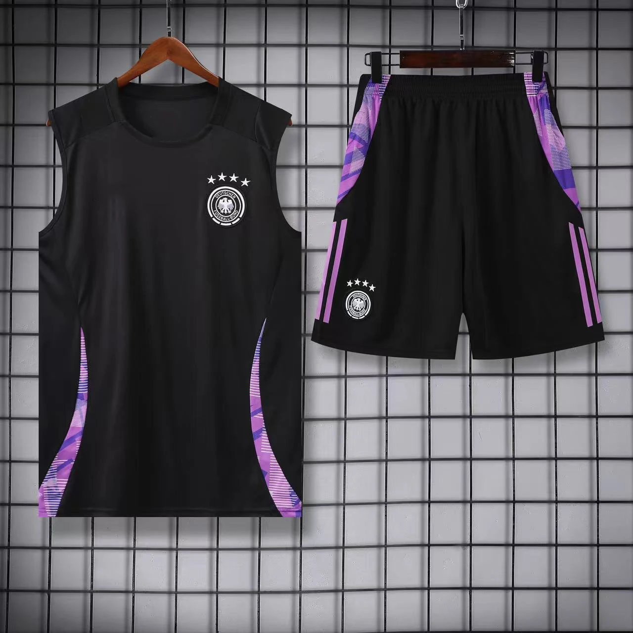 Atlético de Madrid Football Jerseys Sleeveless jersey and shorts set — 2425 German black