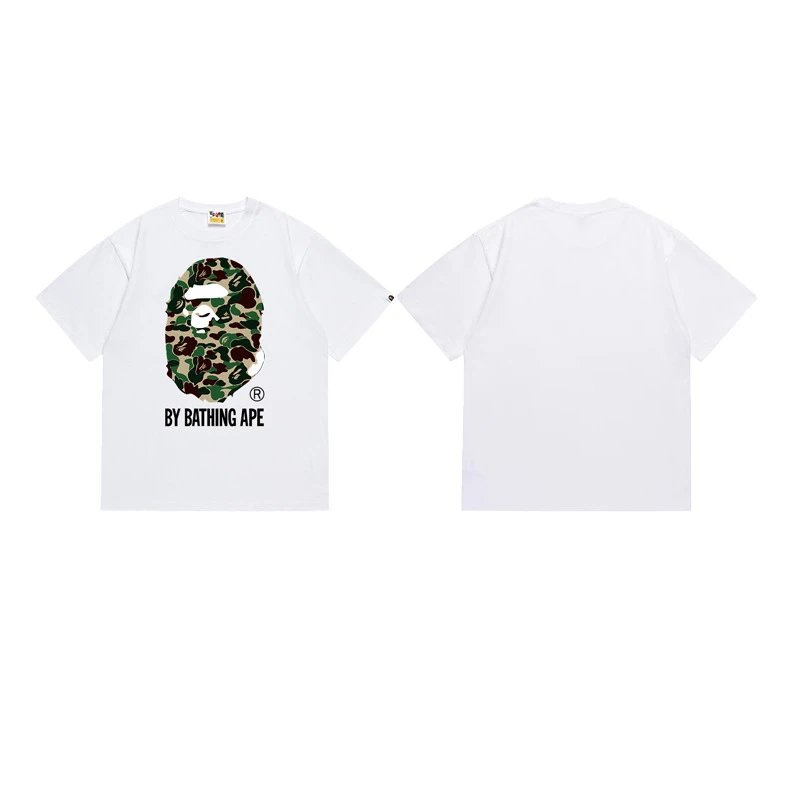 A Bathing Ape T-Shirts Head Graphic — 151 white and green