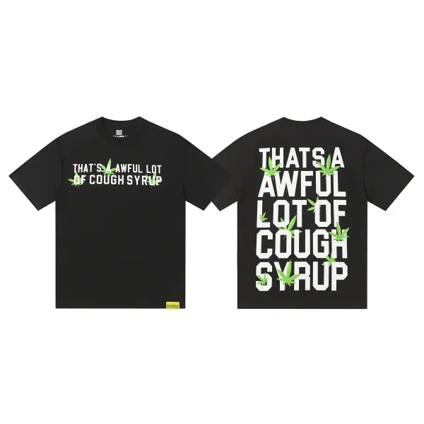 Design That's A Awful Lot Of Cough Syrup Black T-Shirt - 1