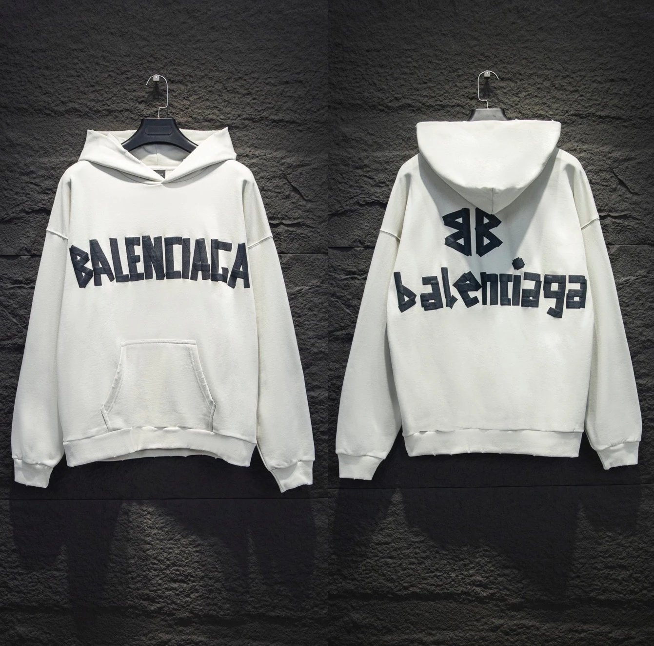 Unbranded Hoodies & Sweatshirts Oversized Letter-Graphic Pullover Hoodie — Gray-white 5106