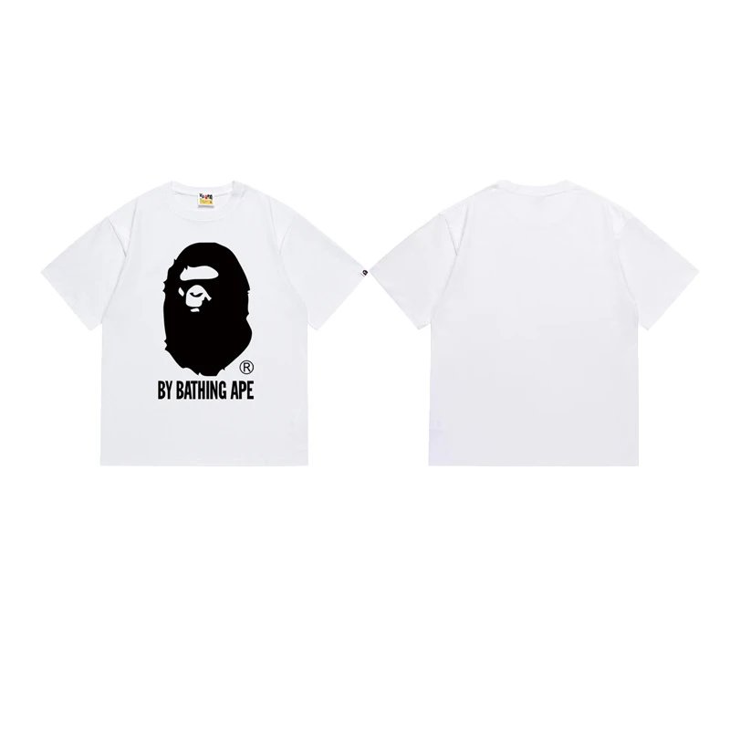 A Bathing Ape T-Shirts Head Graphic Print — 164 white