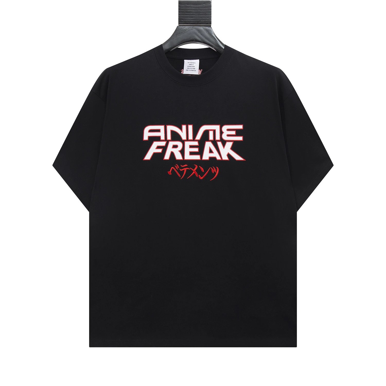 Vetements T-Shirts Graphic Logo Print — 8025 black