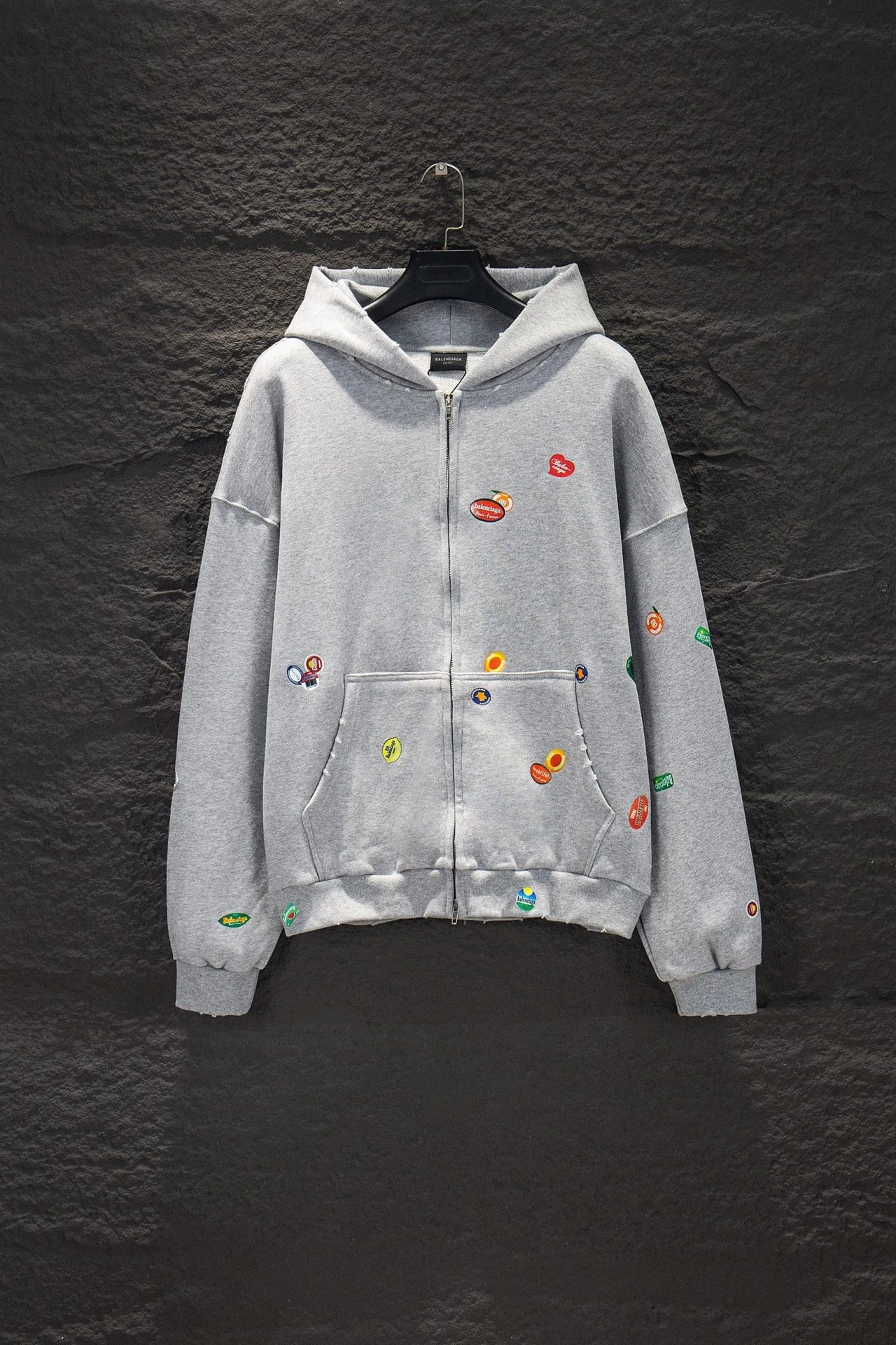 Unbranded Hoodies & Sweatshirts Oversized Letter-Graphic Pullover Hoodie — Floral gray 5234