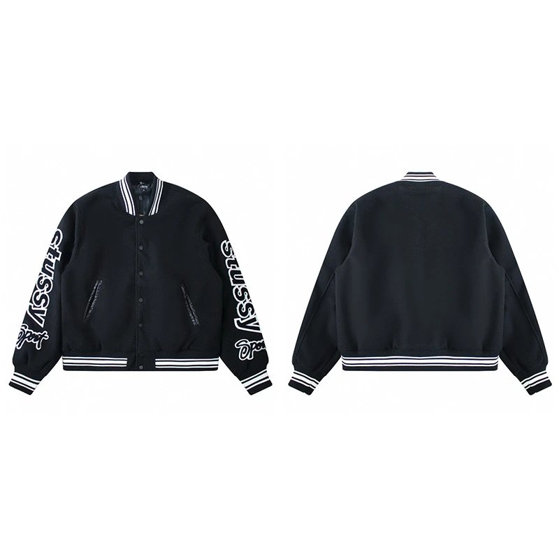 Stüssy Jackets Patchwork varsity bomber jacket — 805 black