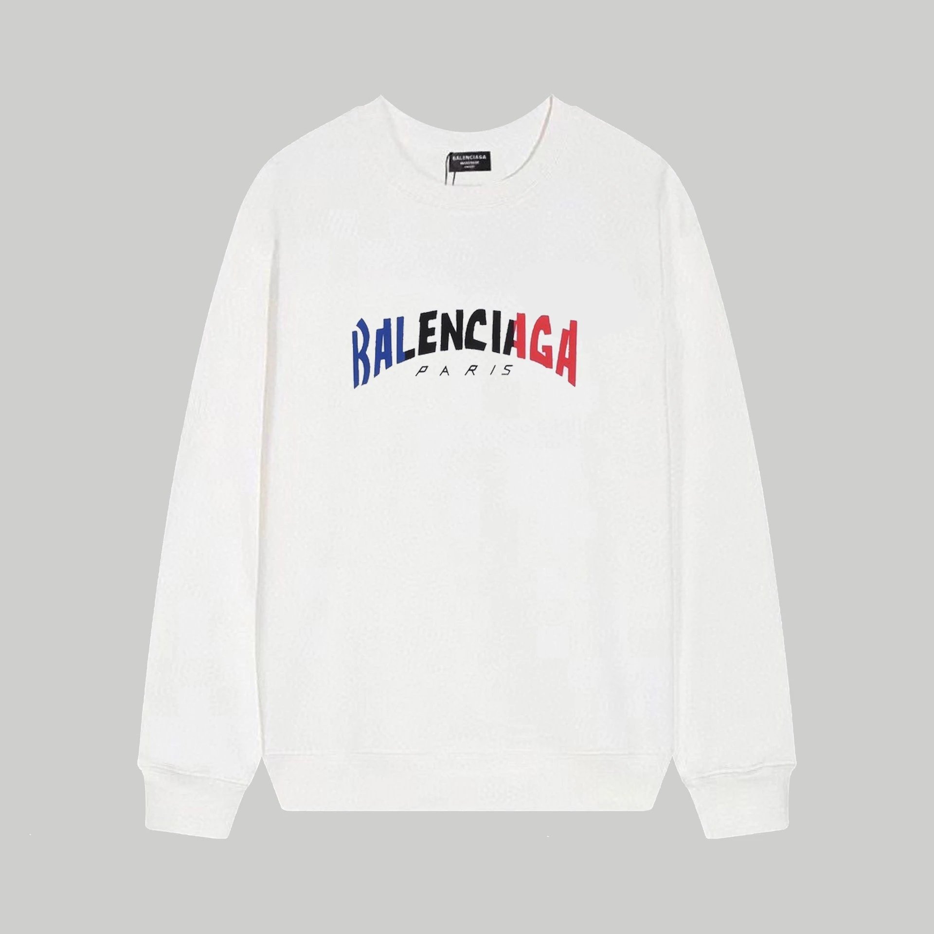 Balenciaga Hoodies & Sweatshirts Crewneck logo-print sweatshirt — 153 white