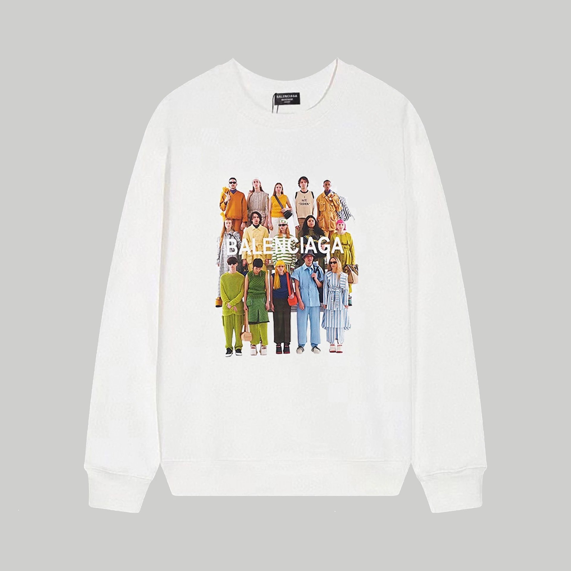 Balenciaga Hoodies & Sweatshirts Crewneck logo-print sweatshirt — 158 white