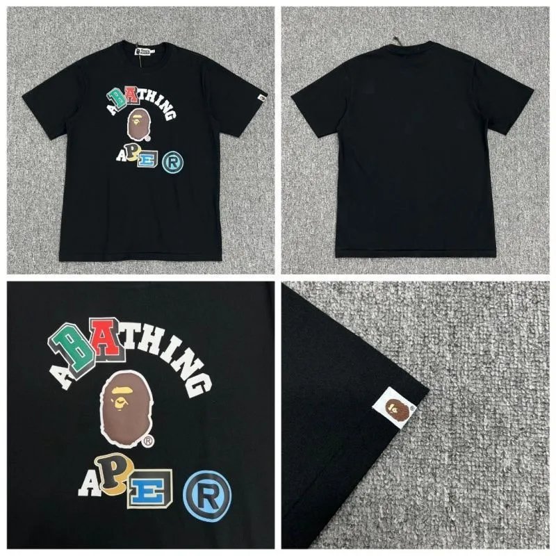 A Bathing Ape T-Shirts Head Graphic T-Shirt — Black 322