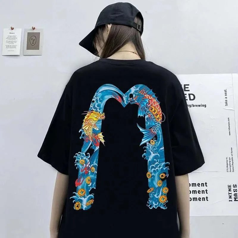 Evisu T-Shirts Short-Sleeve Seagull Logo Print T-Shirt — 22
