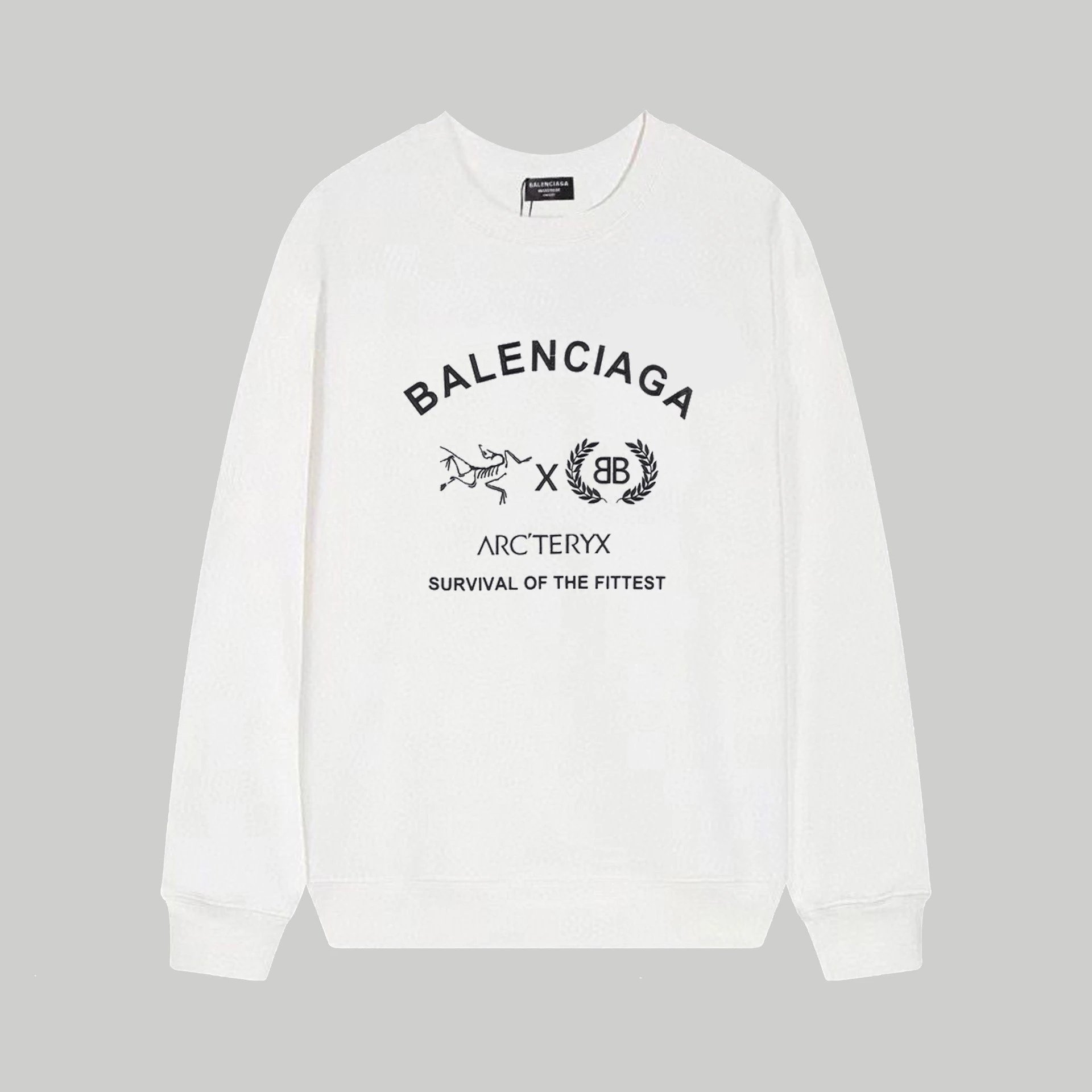 Balenciaga Hoodies & Sweatshirts Crewneck logo-print sweatshirt — 162 white