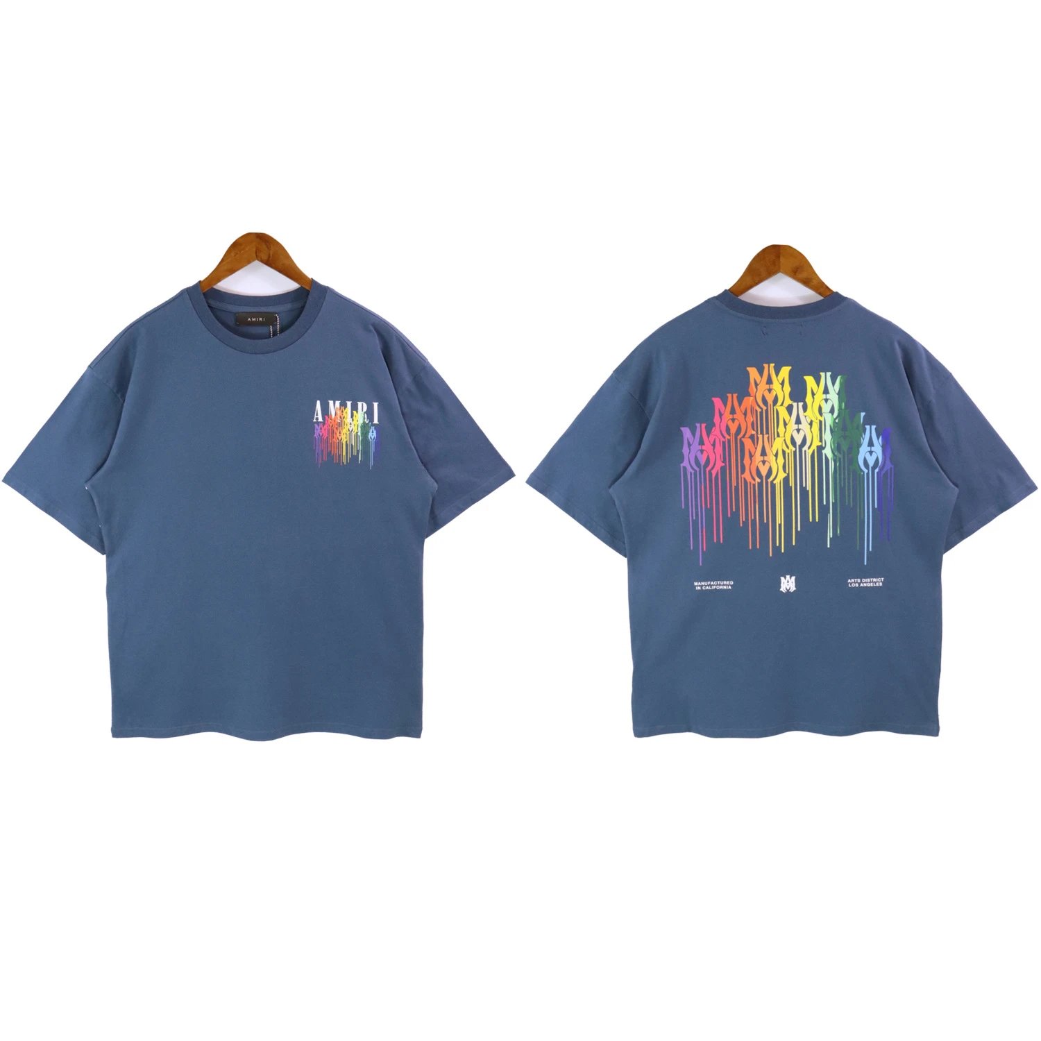 AMIRI T-Shirts Washed Graphic T-Shirt — 2155 Color blue