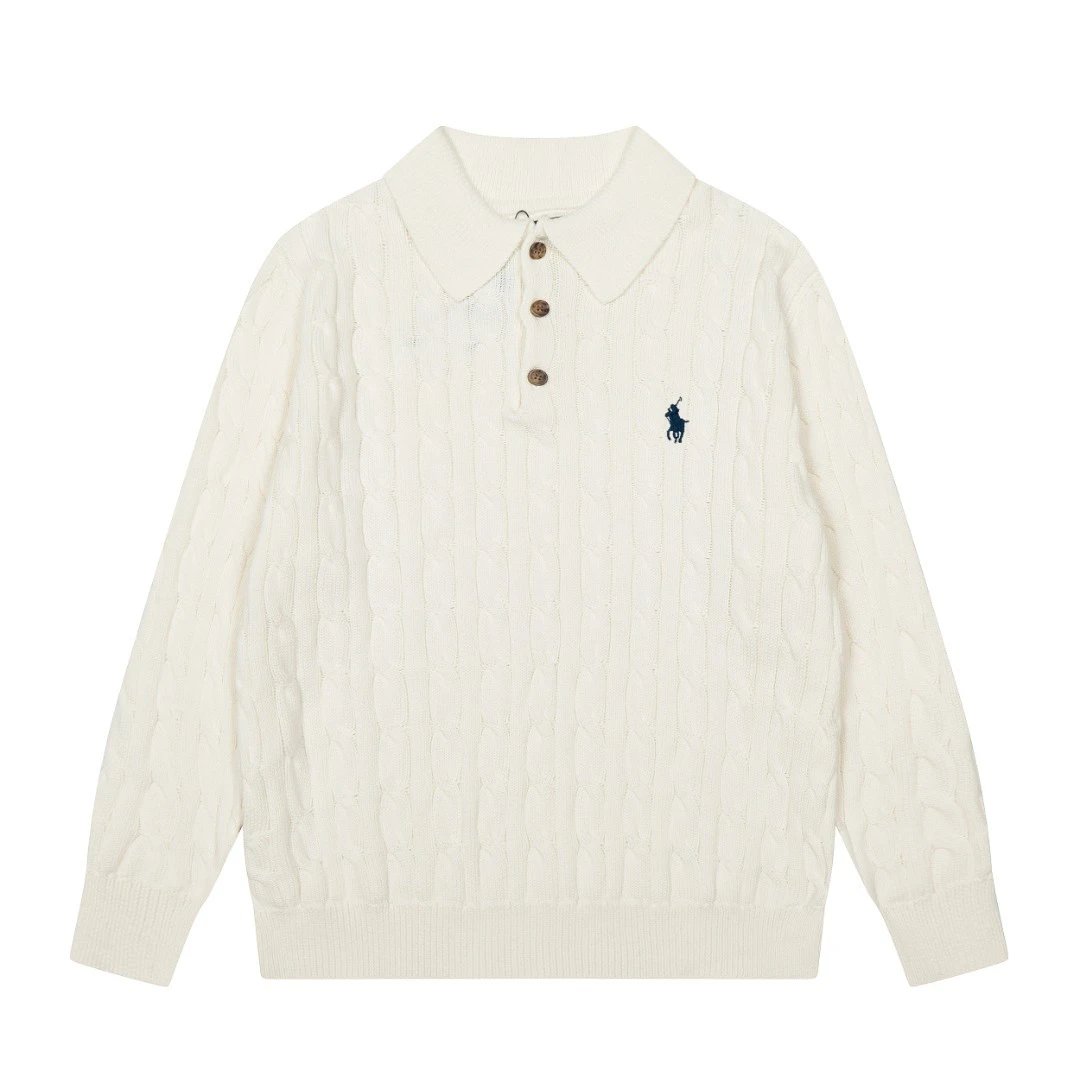Polo Ralph Lauren Knitwear Cable-Knit Quarter-Zip Sweater — DS 862 white