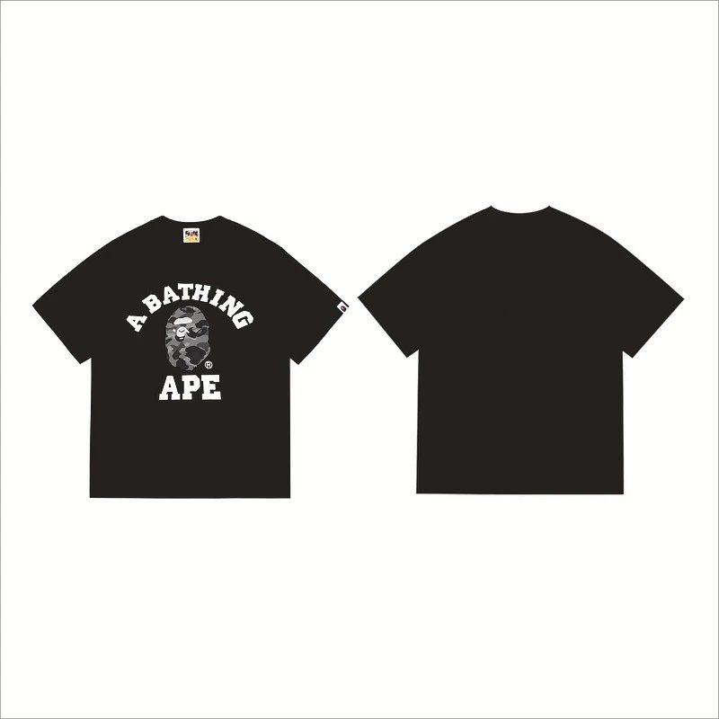 BAPE T-Shirts Hot Wheels Graphic Short-Sleeve T-Shirt — 251 Black and gray