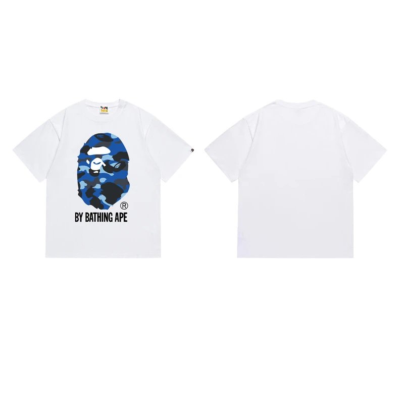 A Bathing Ape T-Shirts Head Graphic — 155 white and blue