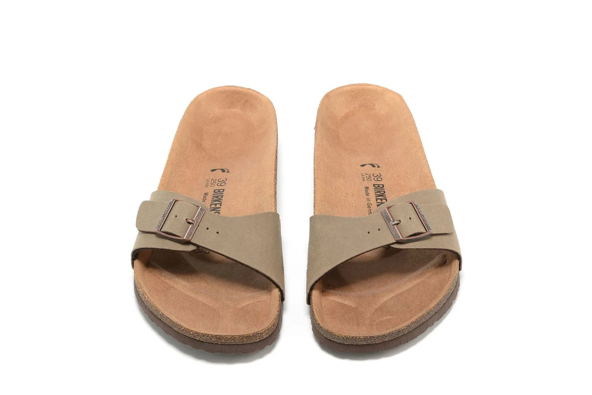 Birkenstock Sandals Madrid single-strap buckle — Flags Shoe Polish Wax Brown