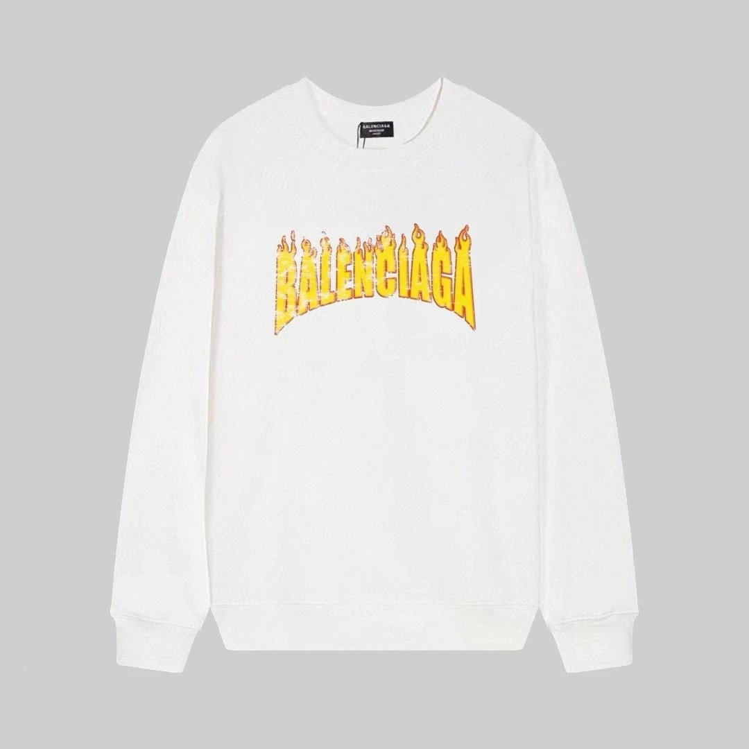 Balenciaga Hoodies & Sweatshirts Crewneck logo-print sweatshirt — 172 white