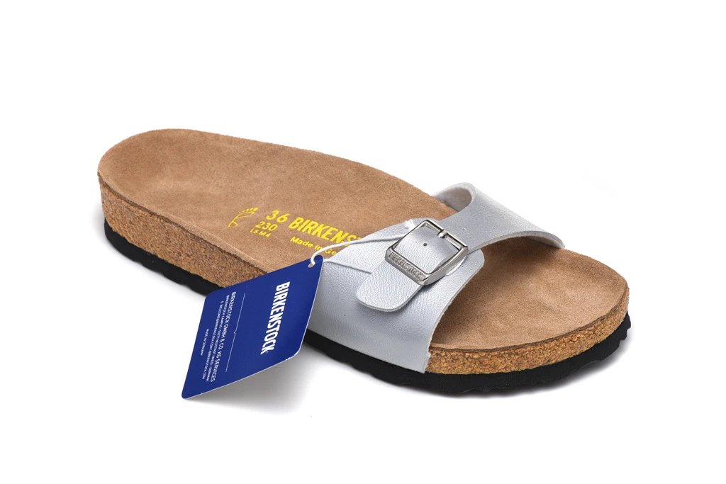 Birkenstock Sandals Madrid single-strap buckle — Slippers all silver 34-46 Male and female code