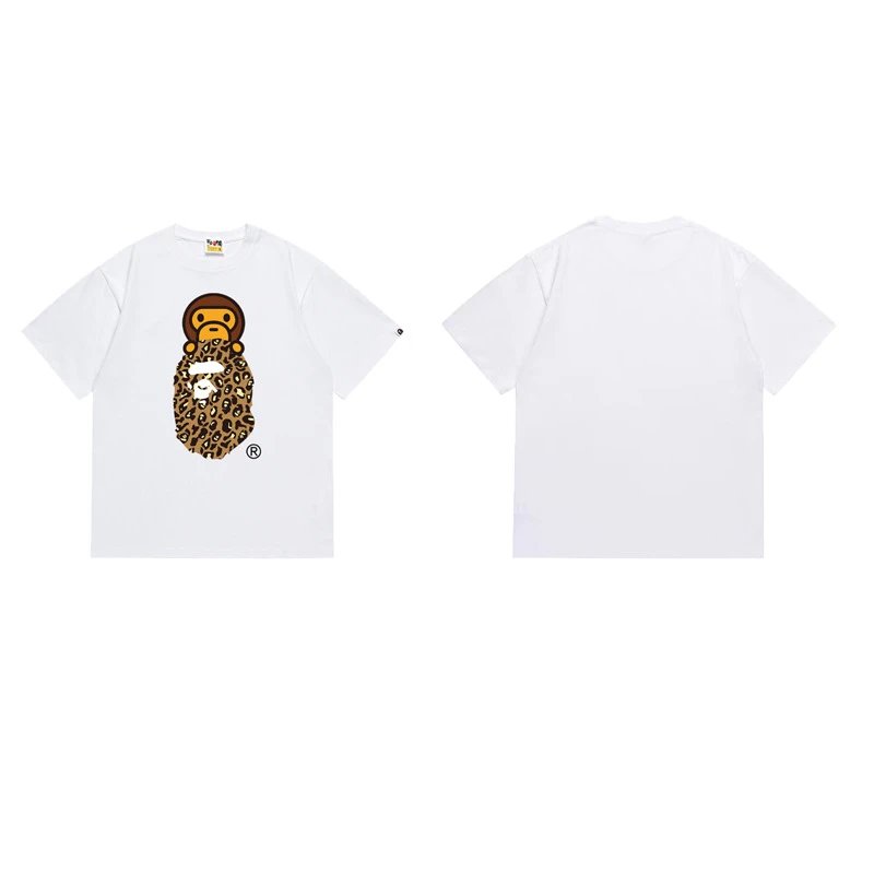 A Bathing Ape T-Shirts Head Graphic Print — 167 white yellow