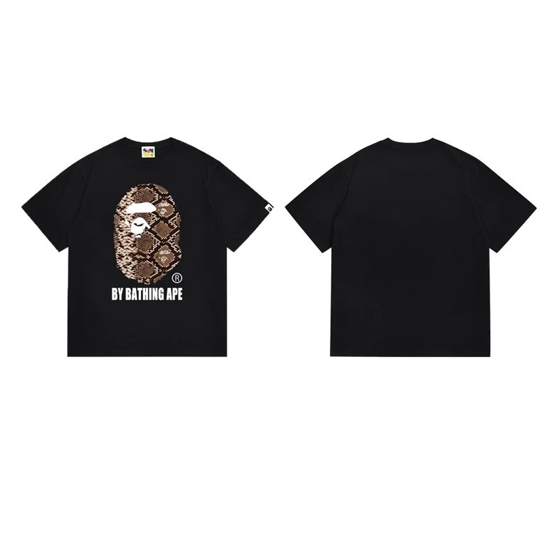 A Bathing Ape T-Shirts Head Graphic Print — 171 Black