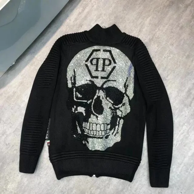 Philipp Plein Knitwear Ribbed Turtleneck Skull Embellished Sweater product detail image 5