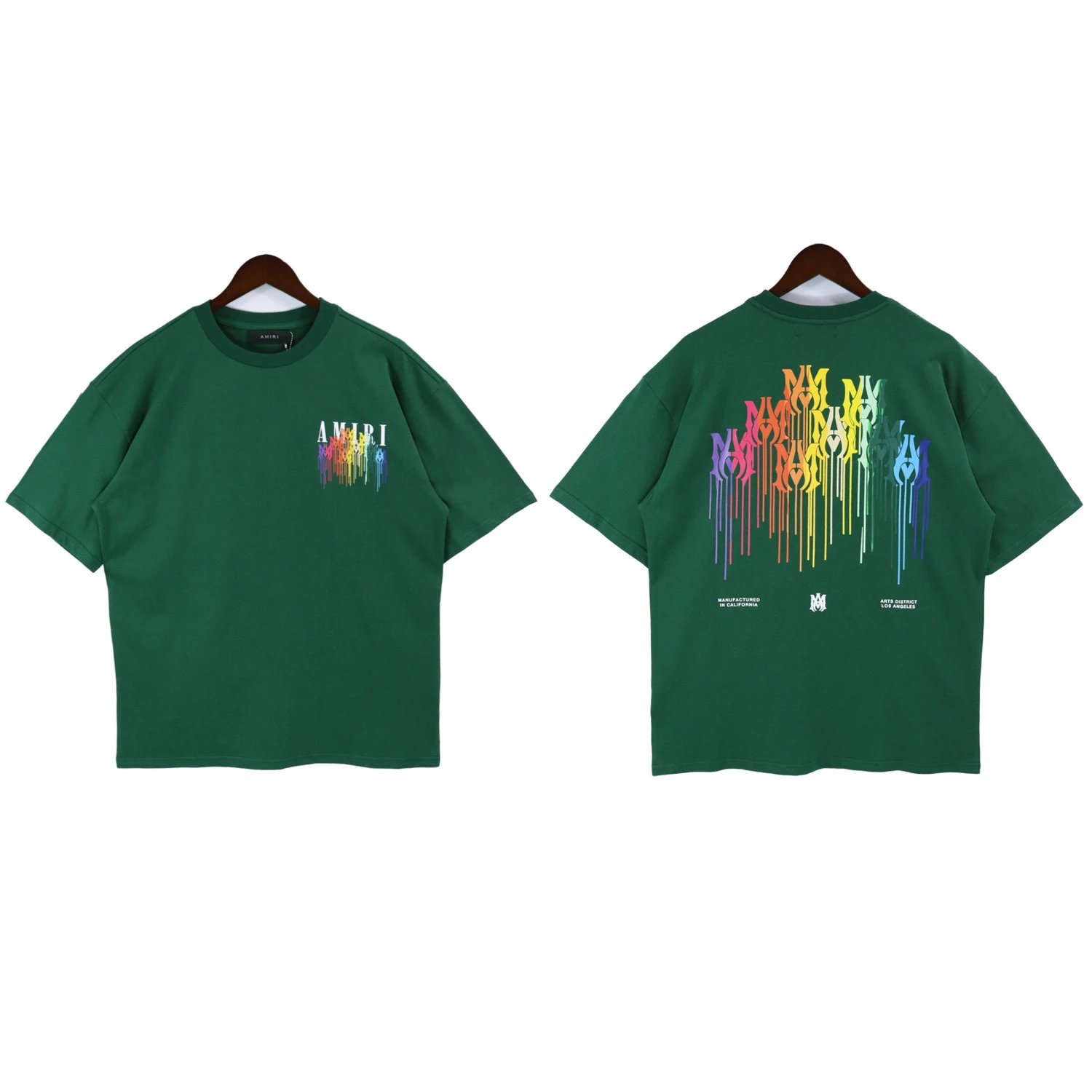 AMIRI T-Shirts Washed Graphic T-Shirt — 2155 Green