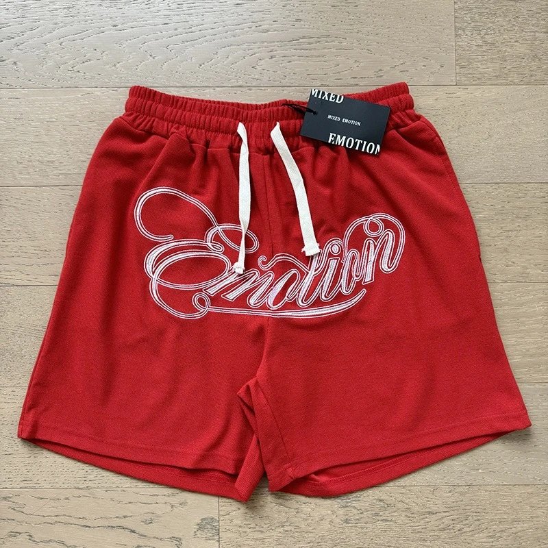 Design Mixed Emotion Script Logo Shorts Black Shorts - 6