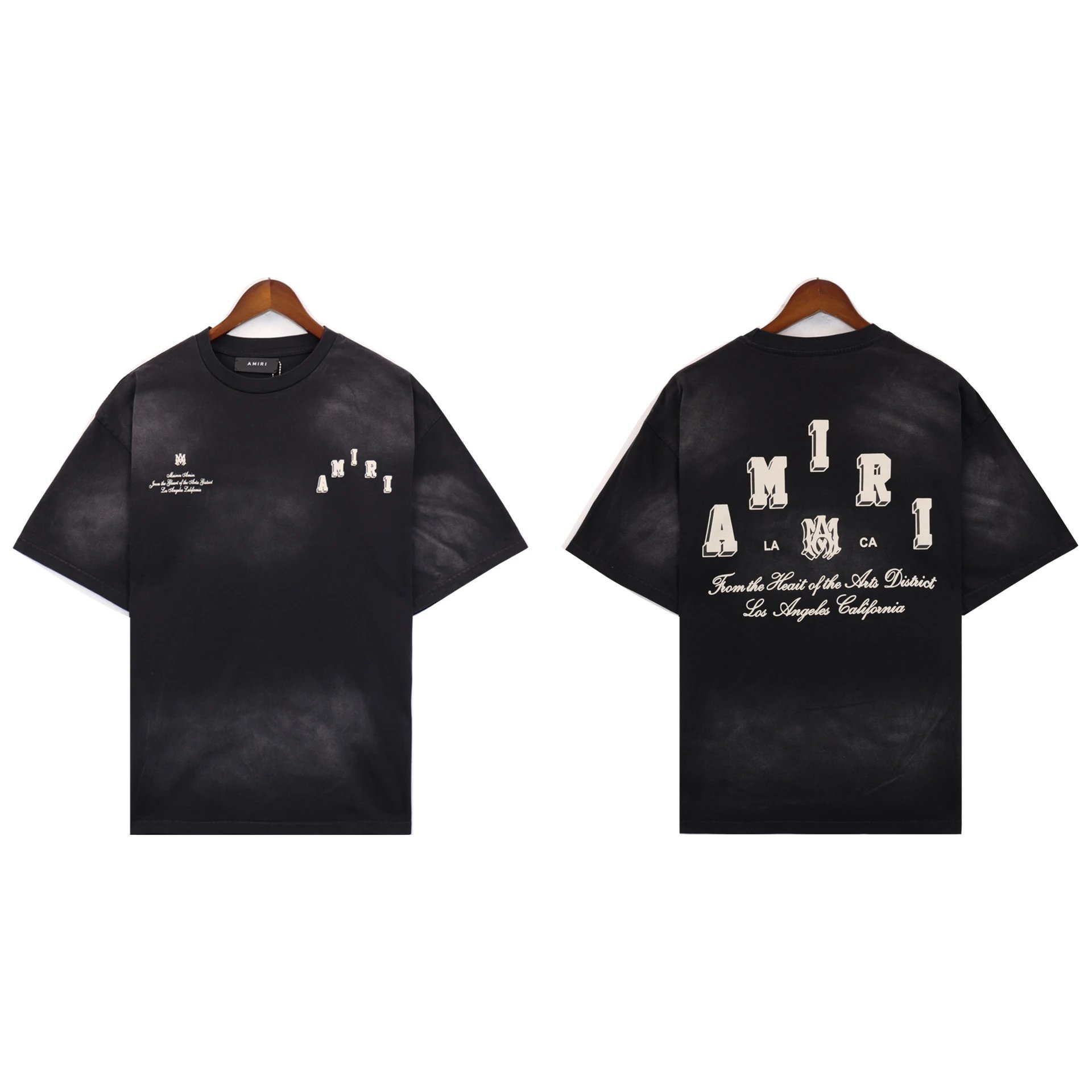AMIRI T-Shirts Washed Graphic T-Shirt — 2193 wash water black