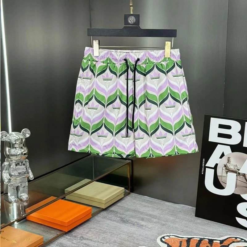 adidas Shorts Trefoil geometric-print drawstring image 2