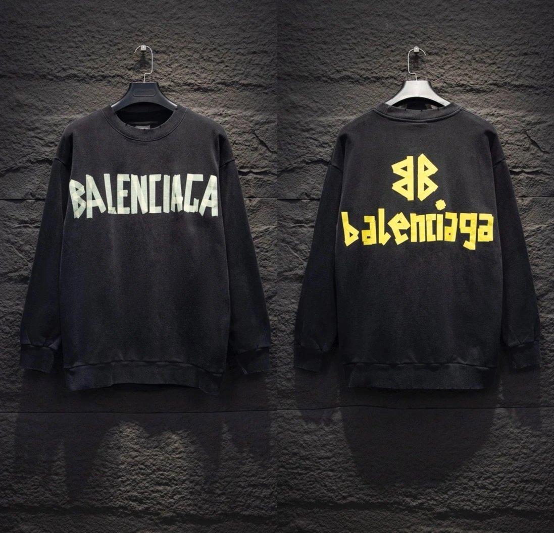 Unbranded Hoodies & Sweatshirts Oversized Letter-Graphic Pullover Hoodie — Washed Black 5105