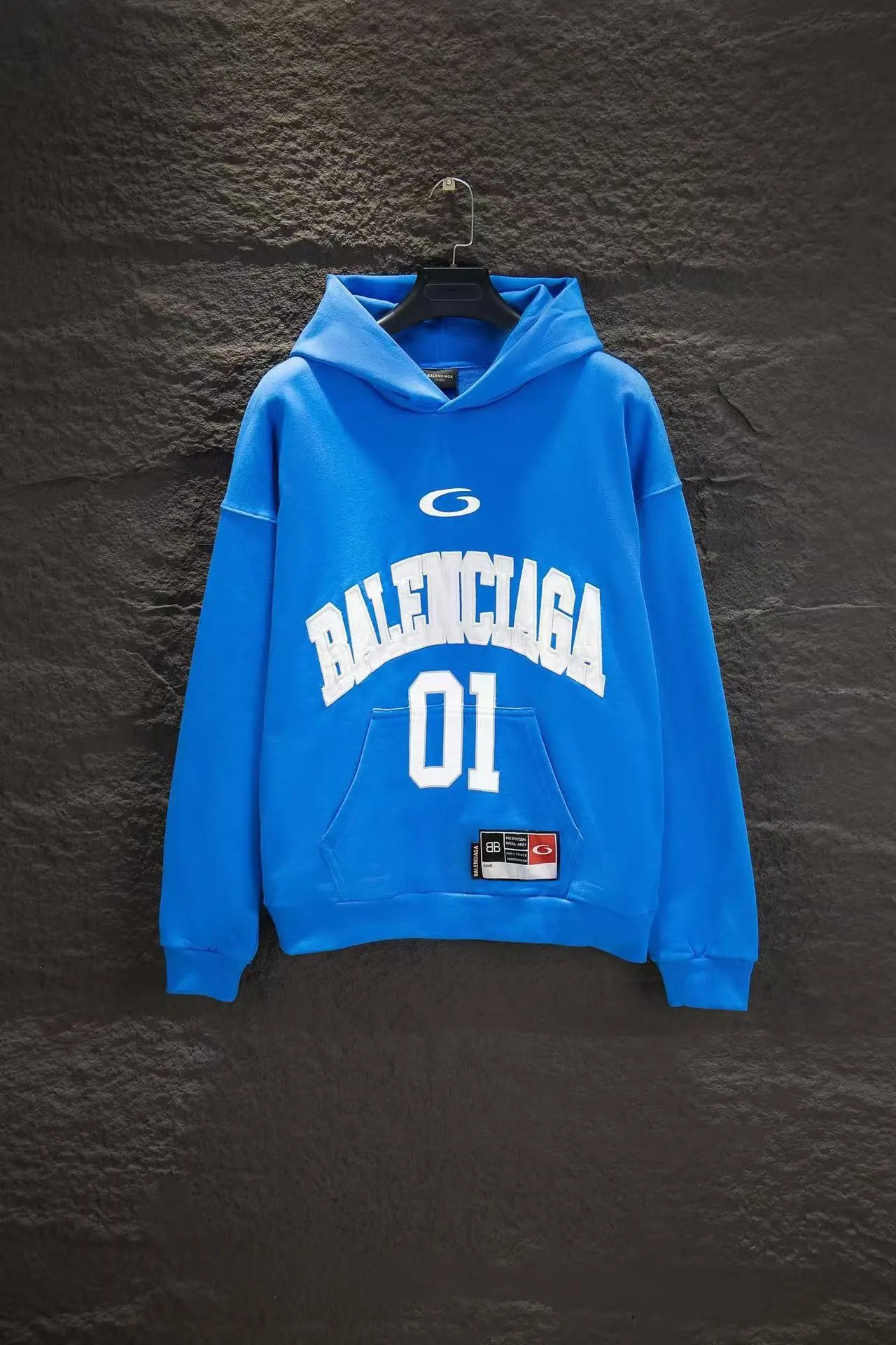 Unbranded Hoodies & Sweatshirts Oversized Letter-Graphic Pullover Hoodie — Blue 5224